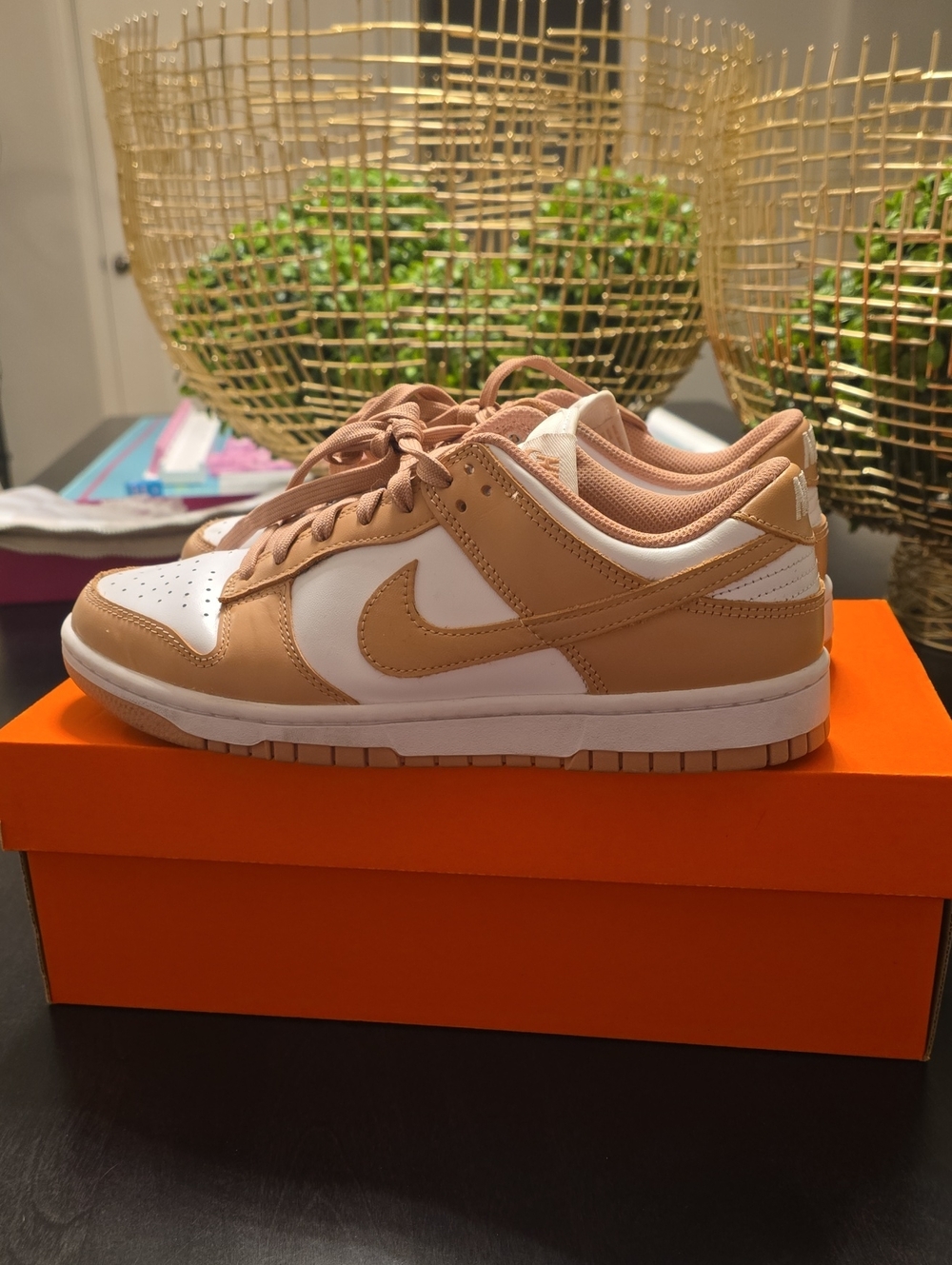 Nike Dunk Low White and Rose Pink Casual Sneakers